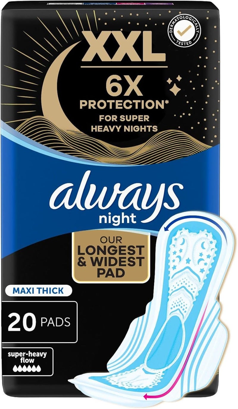 Always Pads Maxi Thick XXL for Super Heavy Night 20 Sanitary Pads - Image 1
